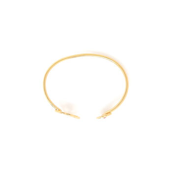 Cuff Gold Plated And Pink Flower Bangle, 3 of 3