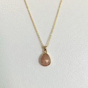 18ct Gold Plated Sunstone Necklace, 2 of 2