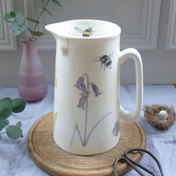 Spring Flowers And Bees Bone China Jug, 10 of 12