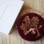 Gold Tree Maroon Velvet Round Clutch, thumbnail 2 of 4