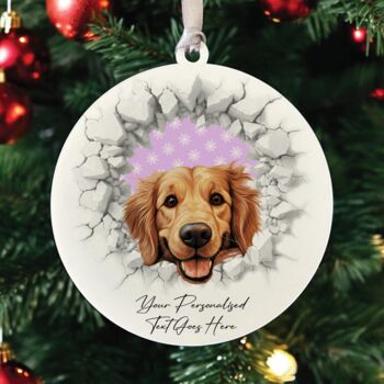 Personalised Christmas Golden Retriever Break Through, 3 of 10