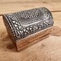 Small Trinket Boxes Set Of Two Silver Boho Box, thumbnail 4 of 8