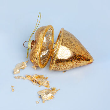 G Decor Gold Glass Heart Locket Christmas Ornament, 5 of 6
