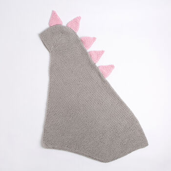 Baby Dinosaur Hooded Blanket Easy Knitting Kit, 3 of 10