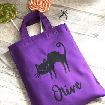 Personalised Halloween Spooky Cat Treat Bag, 2 of 4