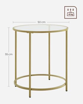 Round Side Table Tempered Glass Steel Frame, 12 of 12