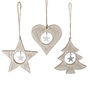 Set Of Three Wooden Hanging Decorations, thumbnail 1 of 6