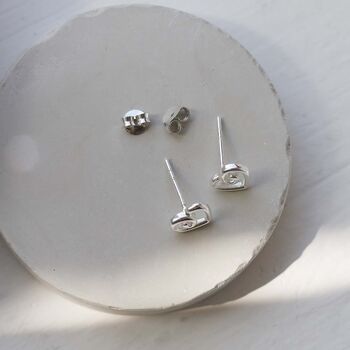 Sterling Silver Delicate Spiral Heart Earrings, 5 of 11