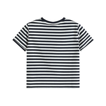 Luca Navy Short Sleeve Stripe T Shirt, 3 of 6