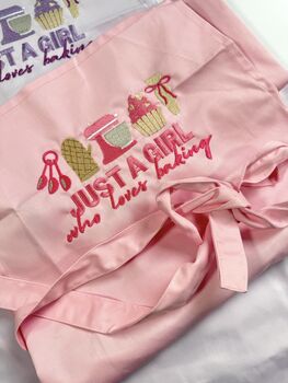 Just A Girl Who Loves Baking Embroidered Apron, 3 of 6
