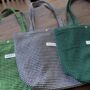 School Tote Bag, Houndstooth Green Woollen Shoulder Bag, thumbnail 2 of 5