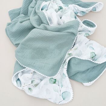 Organic Muslin Floral Baby Blanket, 9 of 12
