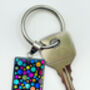 Rectangle Disco Keyring With Colourful Sparkles, thumbnail 4 of 8