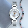 Engraved Silver Wrist Watch With White Face, thumbnail 3 of 3