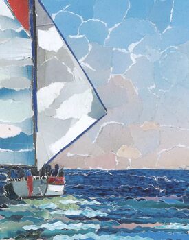 Falmouth Sailing Upcycled Paper Collage Print, 3 of 5