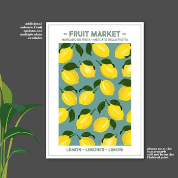 Lemons Fruit Market Poster, 4 of 4