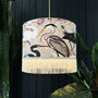 Bird Song Heron Lampshade In Bone With Fringing, thumbnail 2 of 9