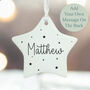 Personalised White Christmas Star Decoration With Name, thumbnail 1 of 4