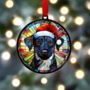Patterdale In Santa Hat Suncatcher Decoration, thumbnail 2 of 6