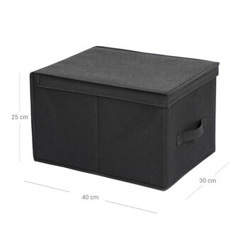 Set Of Three Black Foldable Storage Organizer Boxes, 6 of 6