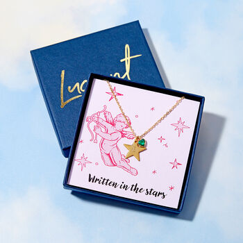 Written In The Stars Initial And Birthstone Valentines Necklace, 6 of 8