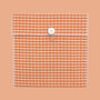 Reusable Organic Gingham Eco Envelope Square | Tangerine, thumbnail 2 of 5