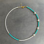 Turquoise And White Bead Necklace, thumbnail 2 of 5