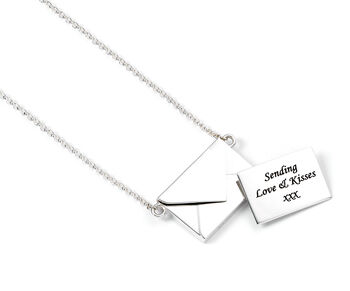 Personalised Envelope And Letter Silver Necklace, 3 of 7