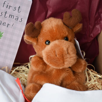 Personalised Reindeer My First Christmas Baby Gift Set, 7 of 8