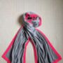 Personalised Grey Neon Pink 100% Cashmere Wrap Gift, thumbnail 6 of 8