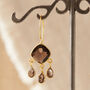 Brown Topaz Cut Gems Gold And Silver Dangly Earrings, thumbnail 6 of 11