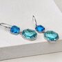 Silver Plated Rectangle Glass Drop Earrings, thumbnail 1 of 4