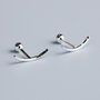 Sterling Silver Curved Screw Back Stud Earrings, thumbnail 2 of 4