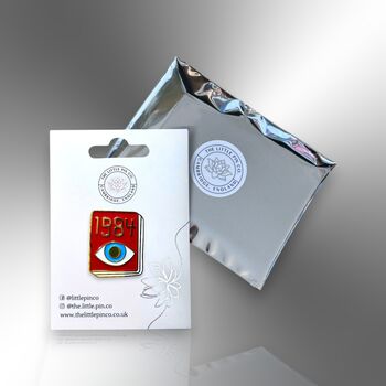 George Orwell 1984 Book Enamel Lapel Pin, Brooch Badge Gift For Book Lovers, 5 of 8