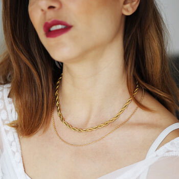 Mix Weight Chunky Rope Chain Layered Multi Necklace, 2 of 12