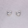 925 Sterling Silver Heart And Cz Earring Studs, thumbnail 1 of 4