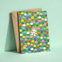 Cute Bunny Floral Greeting Card, thumbnail 1 of 3