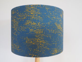 Teal Lampshade With Mustard Abstract Pattern, 2 of 6