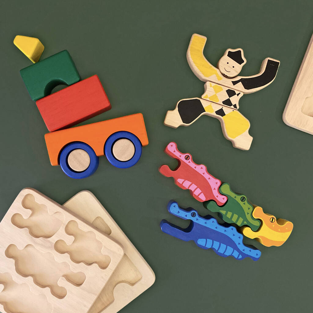 Wooden Puzzle Tray Toy Bundle By Filoutoys