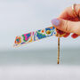 Personalised Carnival Print Leather Keyring, thumbnail 1 of 3