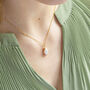 Gold Plated Rhombus Pearl Pendant Necklace, thumbnail 12 of 12