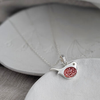 Memorial Ashes Silver Robin Necklace, 2 of 8