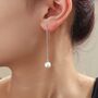 Mother Of Pearl Drop Hook Earrings In Sterling Silver, thumbnail 2 of 11