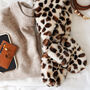 Snow Leopard Faux Fur Scarf, thumbnail 3 of 5