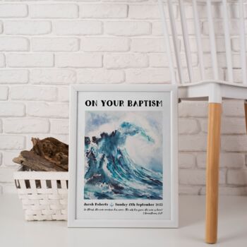 Personalised Baptism Waves Print Baptism Gift, 3 of 5