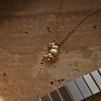 18 K Gold Croissant Pendant Necklace Gift, 8 of 9