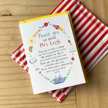 Personalised Thank You For Helping Me Grow Teacher Card, 2 of 2