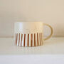Hand Finished Ridged Painted Mug Ginger, thumbnail 1 of 2