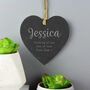 Personalised Message Slate Heart Hanging Decoration, thumbnail 2 of 4