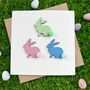 Personalised Happy First Easter Bunny Rabbit Card, thumbnail 2 of 2